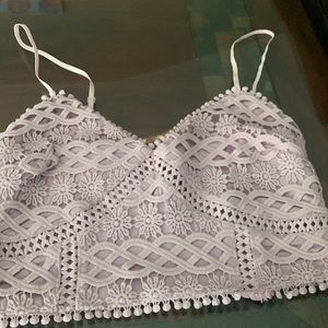Lavender crochet crop top